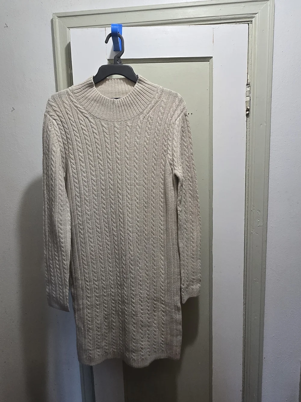 French Connection Katrin Long Sleeve Cable Knit Sweater Dress XL